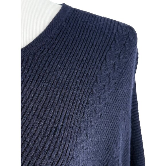 T Tahari Navy Blue Dolman Sleeve Cozycore Casual Lightweight Classic Sweater S - Picture 13 of 15